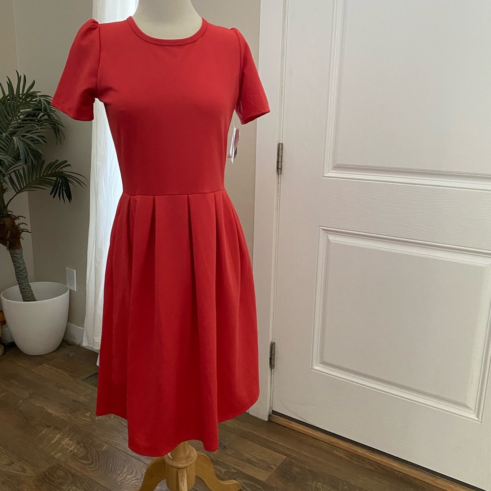 LuLaRoe Amelia Dress Salmon Color M